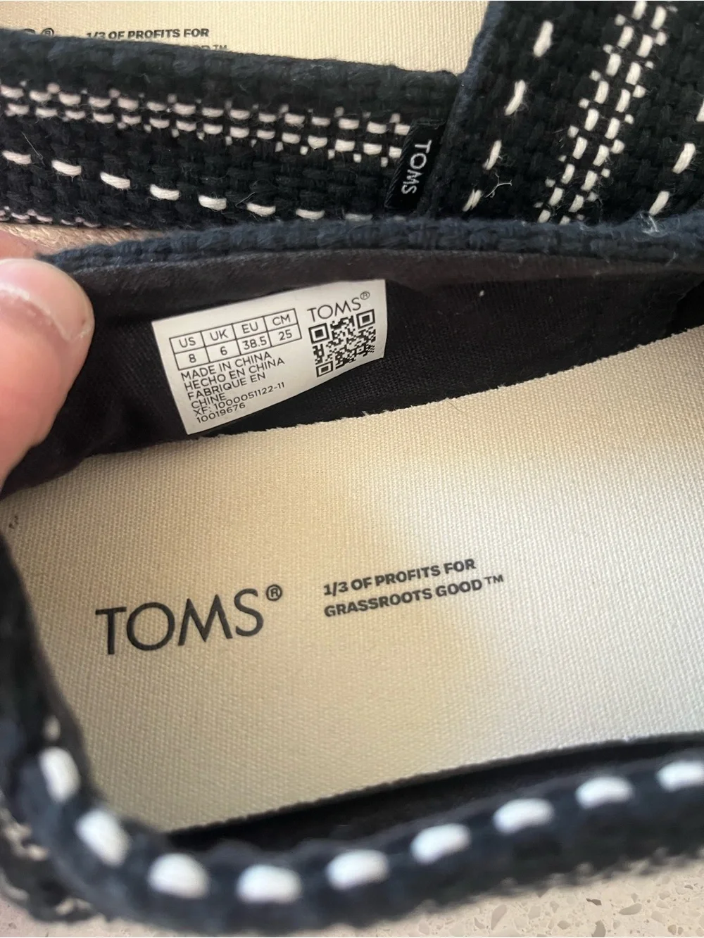 Toms Alpargata Rope Slip On Espadrille Size 8